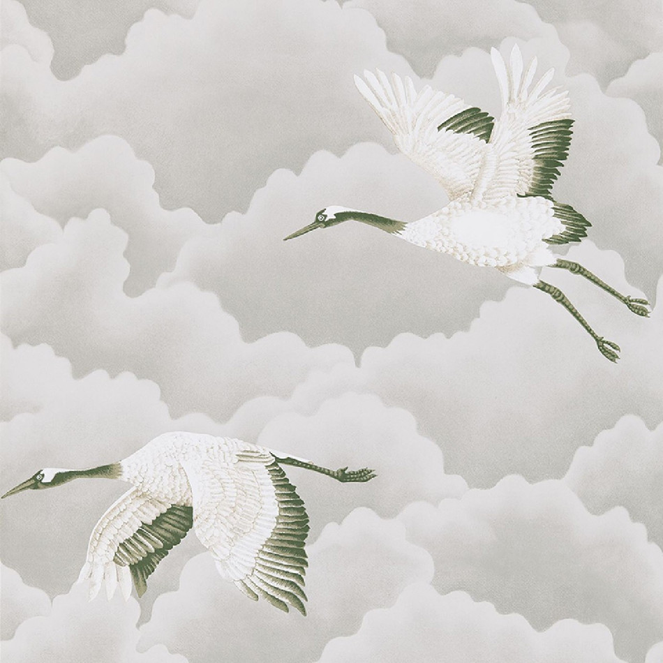 111230 Cranes in Flight Palmetto Wallpaper by Harlequin
