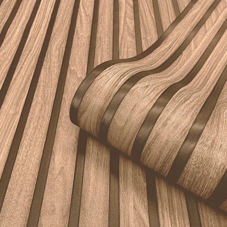 GB 2920 Wood Slat Walnut Wallpaper by Belgravia Zambaiti Parati