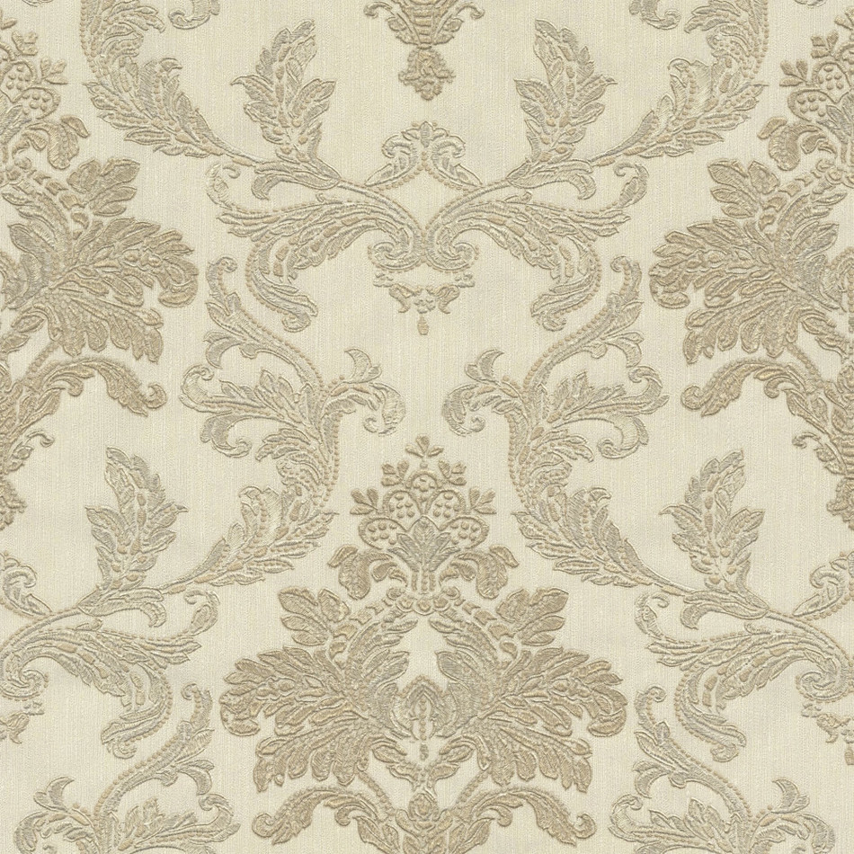 Gold  Cream Damask Italian Vinyl Wallpaper  Wallpaper Johns