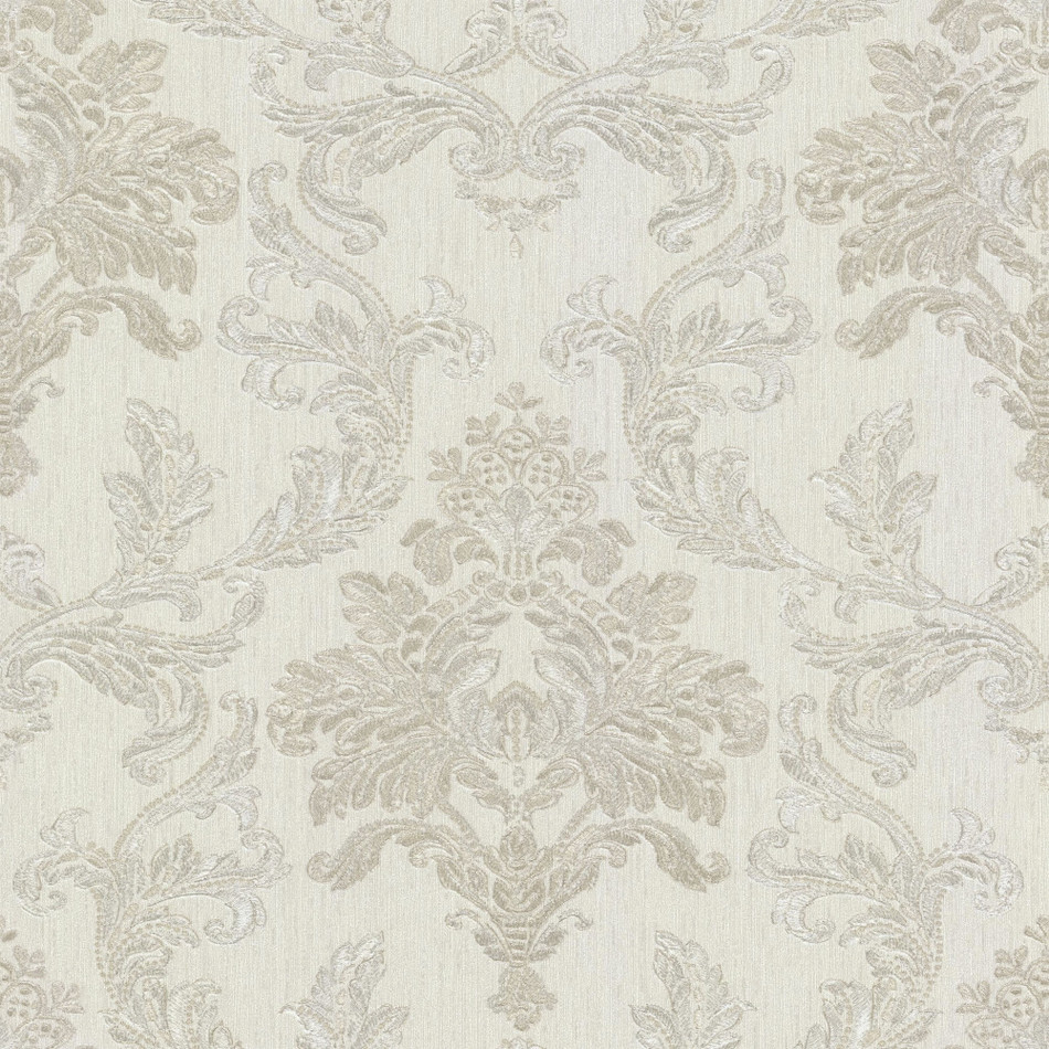 526257 Bellini Damask Silver and Gold Wallpaper by Rasch