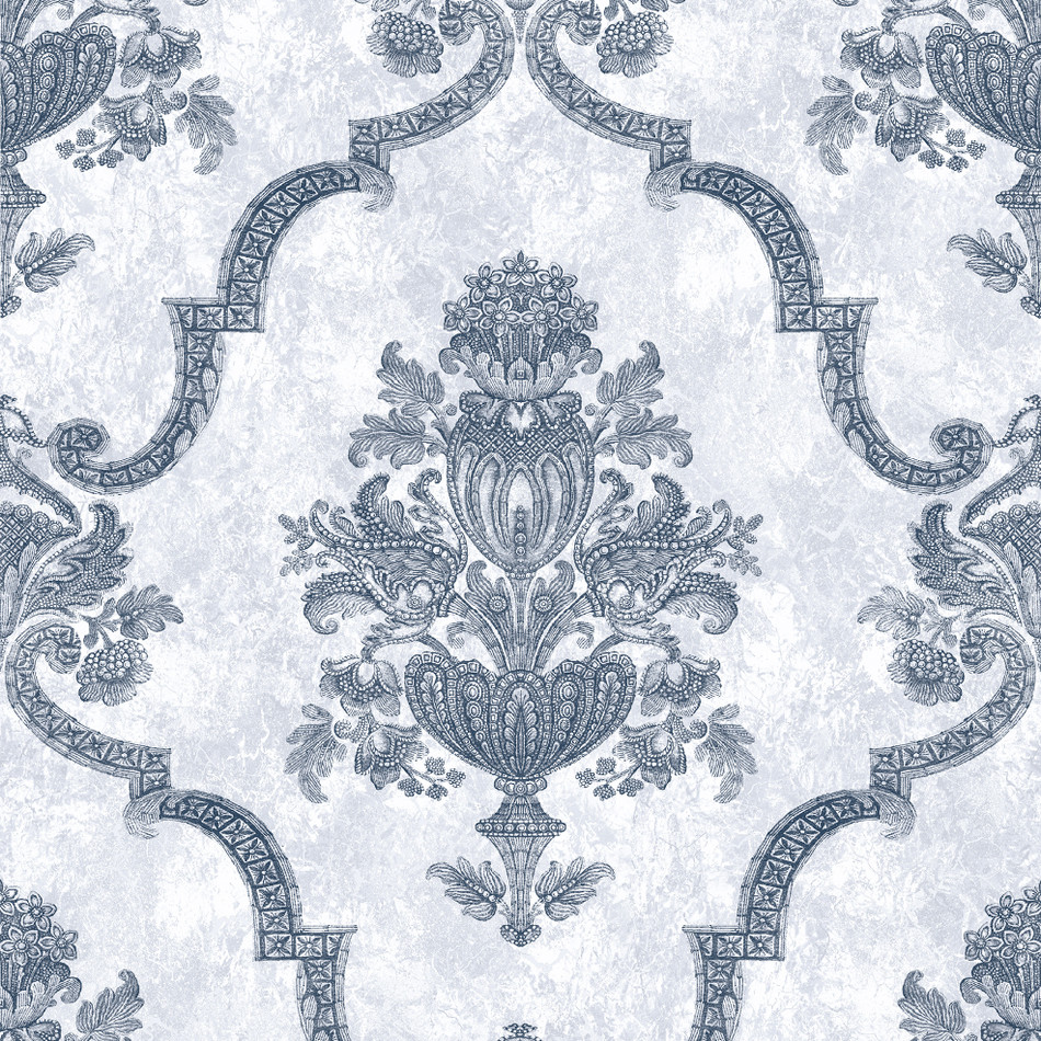 26859 Porto Chalky Blue Azulejo Wallpaper By Hohenberger