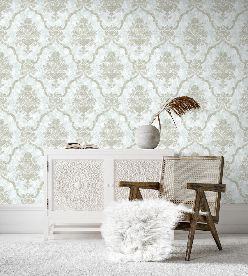 26883 Porto Frost Mint Azulejo Wallpaper By Hohenberger