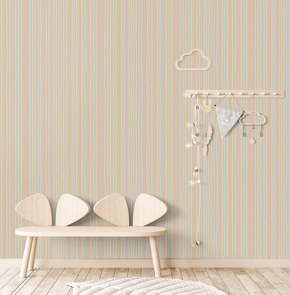 26849 Beige Stripes Great Kids Wallpaper By Hohenberger
