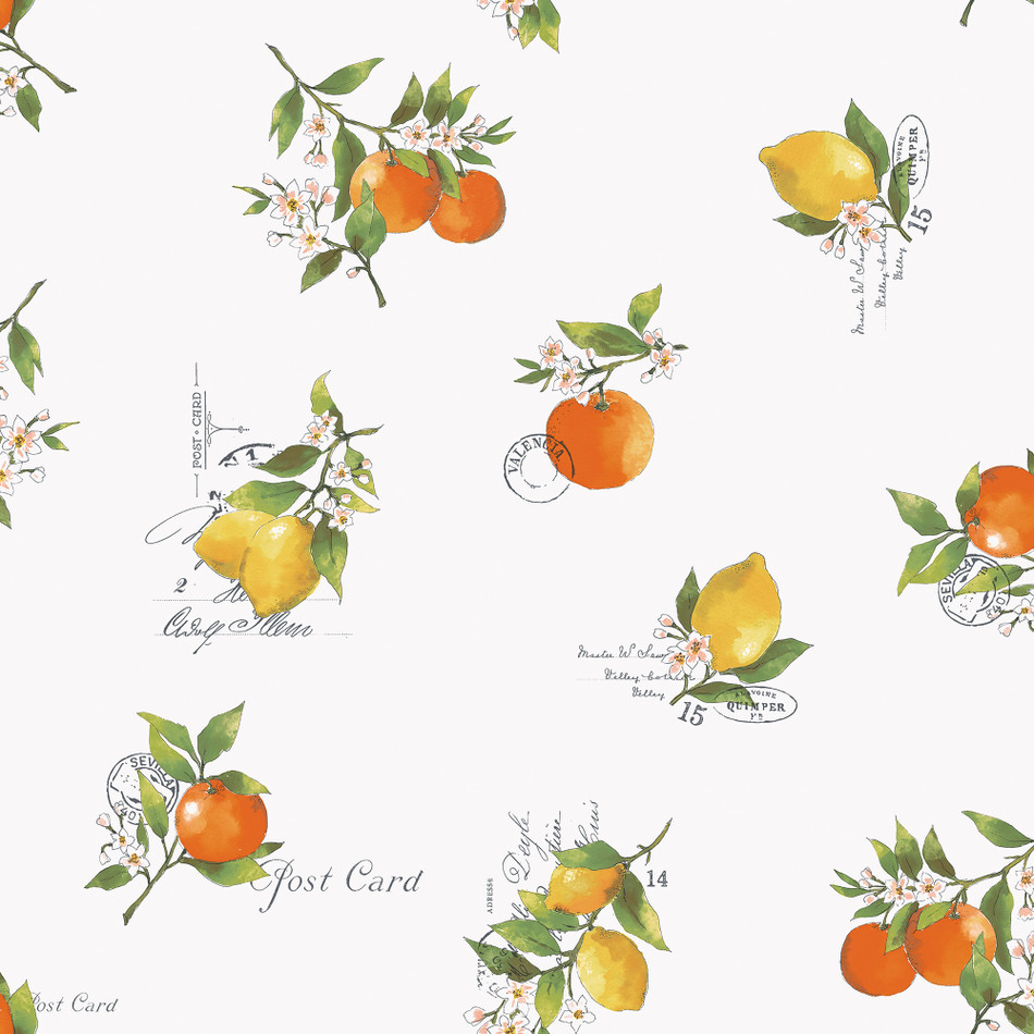 G45412 Citrus Toss Just Kitchens Orange, Yellow and  Green Wallpaper By Galerie