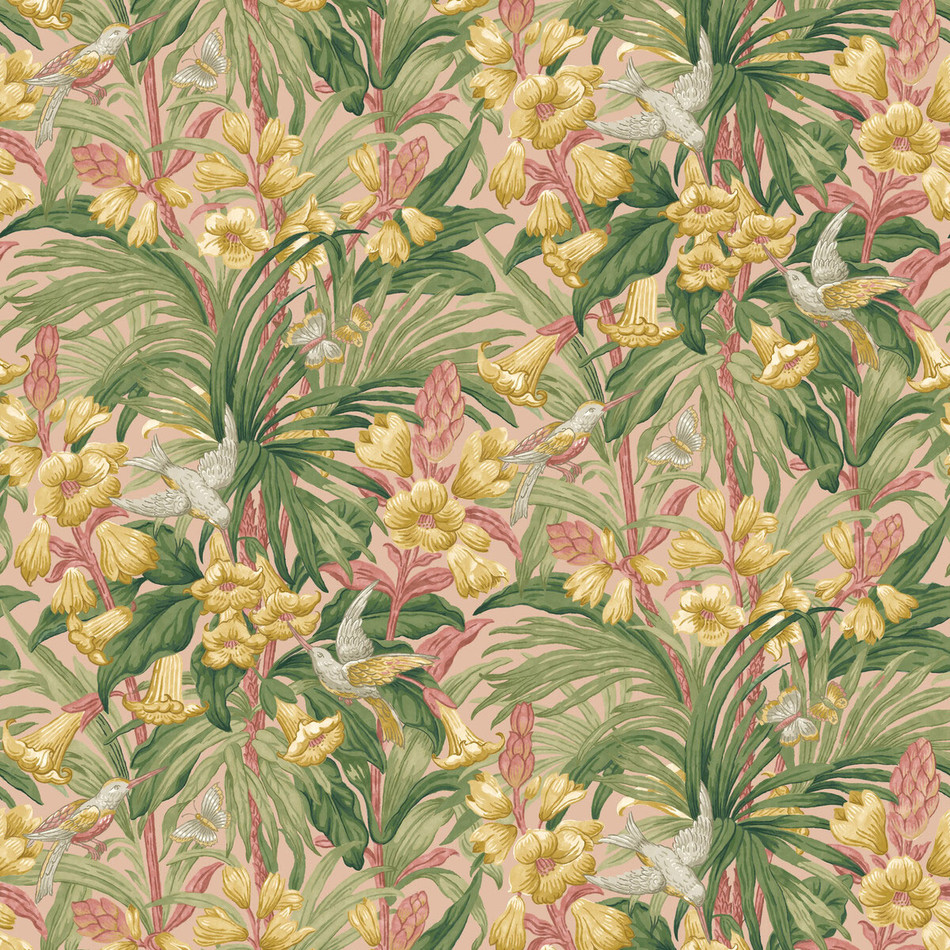 BW45103/6 Trumpet Flowers Original Brantwood Blush Wallpaper By GP & J Baker