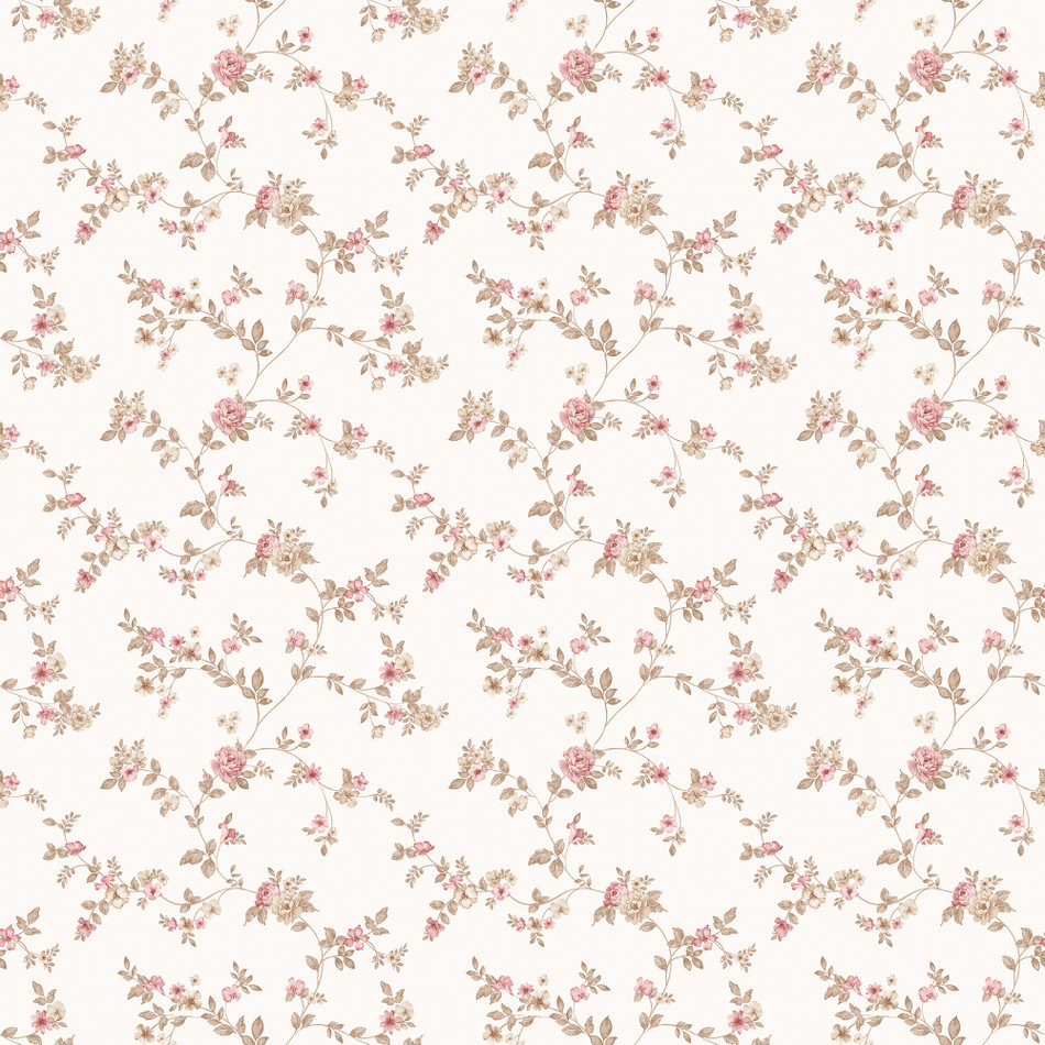 G56648 Delicate Floral Small Prints Cranberry and Tan Wallpaper By Galerie