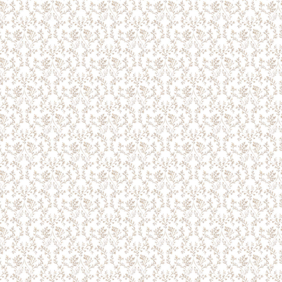G56682 Ogee Floral Small Prints Taupe Wallpaper By Galerie