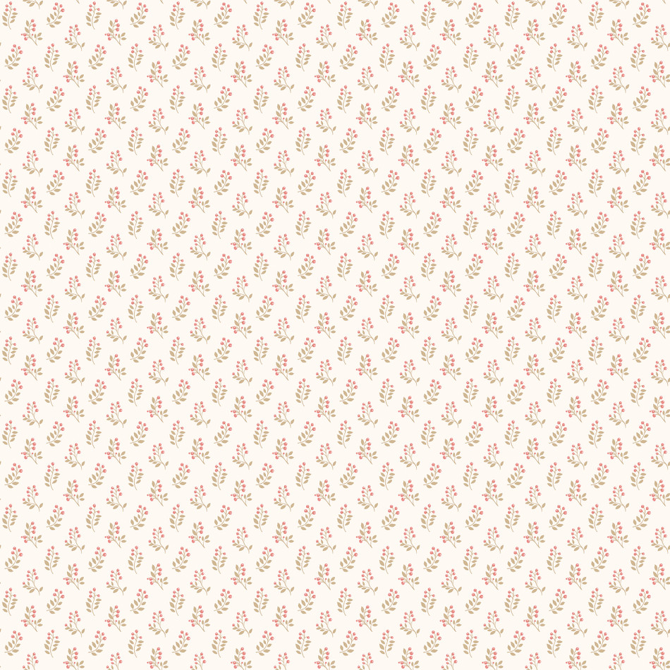 G56709 Vintage Bud Small Prints Cranberry and Tan Wallpaper By Galerie