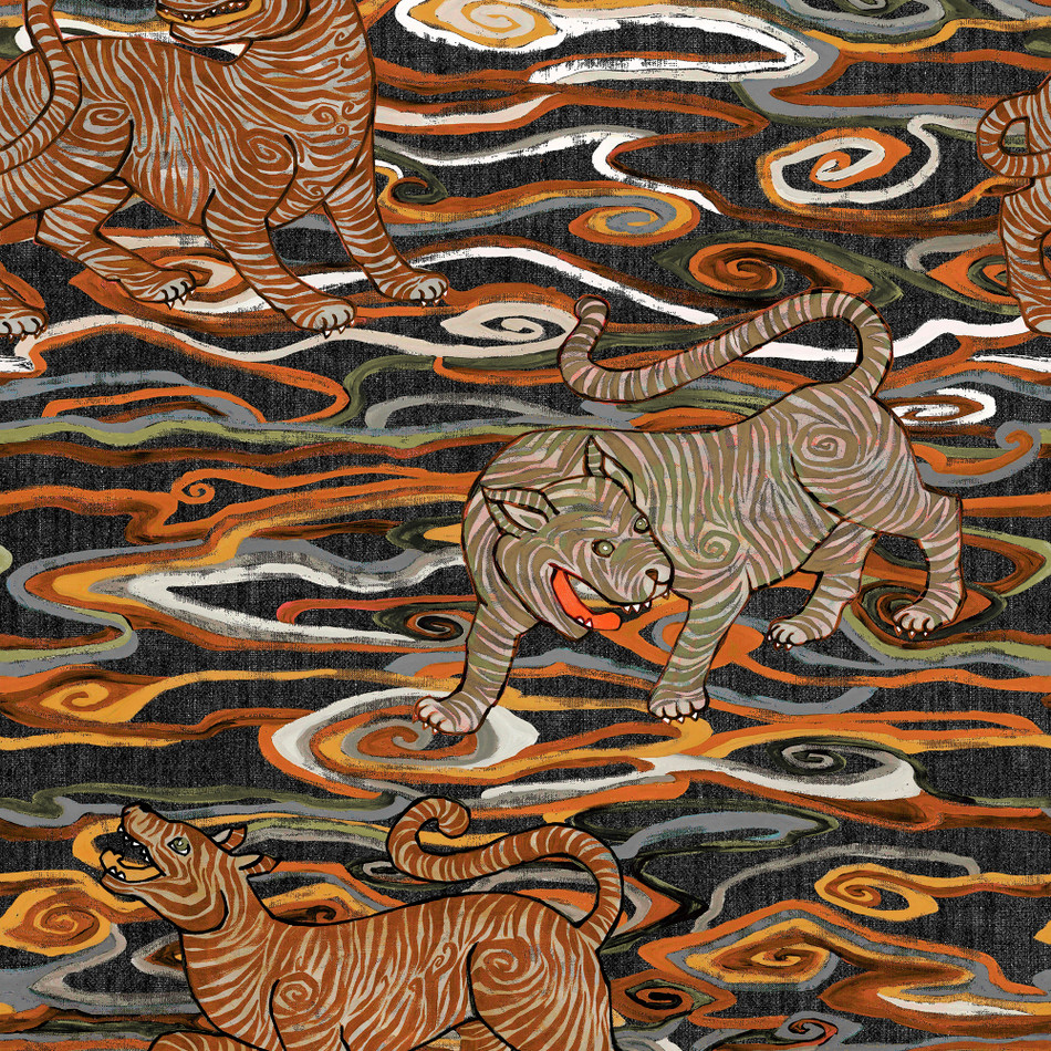 49570 Tigris Gitane Burnt Sienna Wallpaper By Arte