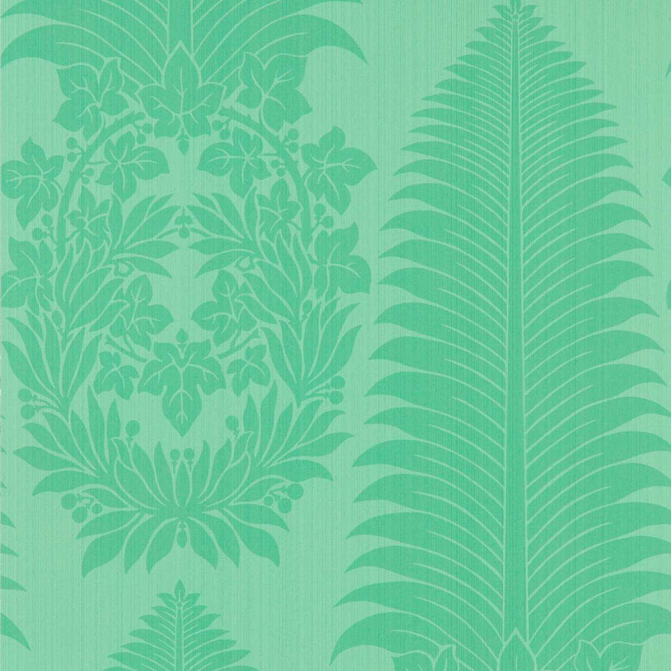 313024 Marsden's Palm Damask Cotswolds Manor Pale Poison Wallpaper by Zoffany