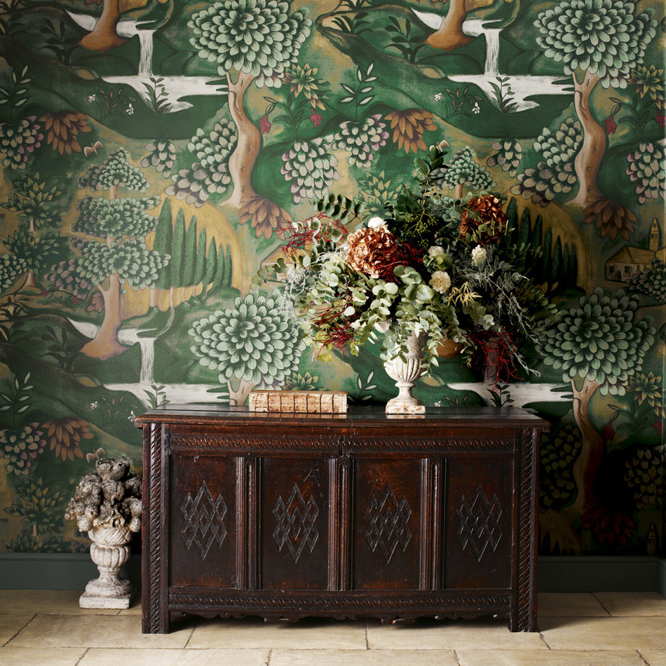 Verdure Cotswolds Manor Lead Blue Wallpaper by Zoffany Verdure Cotswolds Manor Lead Blue Wallpaper by Zoffany