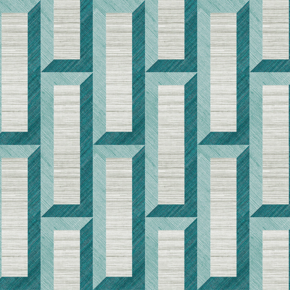 72721 Biseau Marqueterie Turquoise Teal Wallpaper By Arte