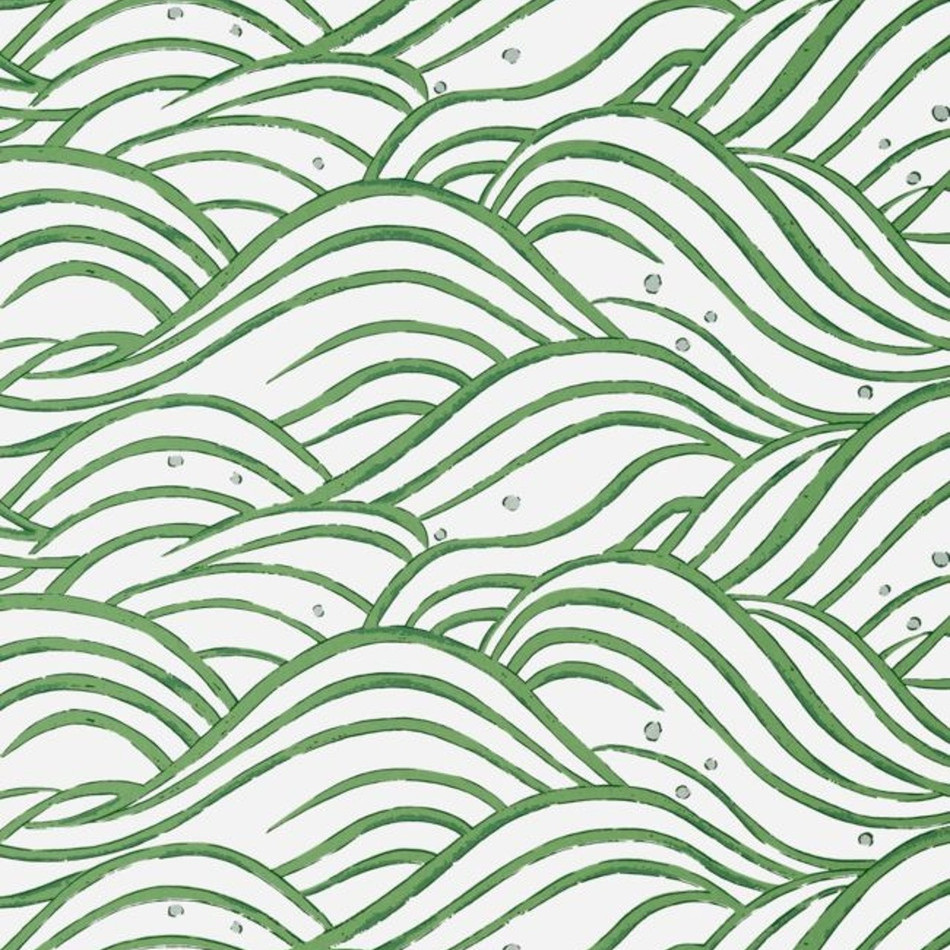 AT9874 Waves Nara Emerald Green Wallpaper by Anna French