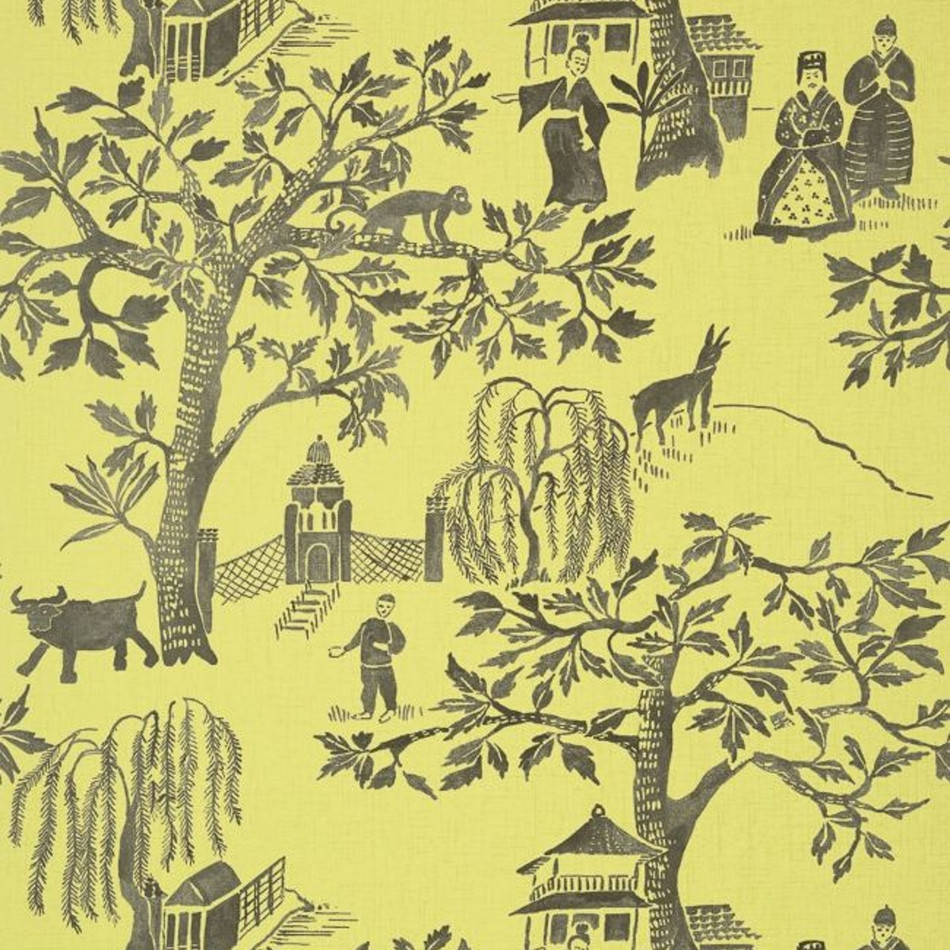 AT7914 Willow Wood Watermark Citron Wallpaper by Anna French