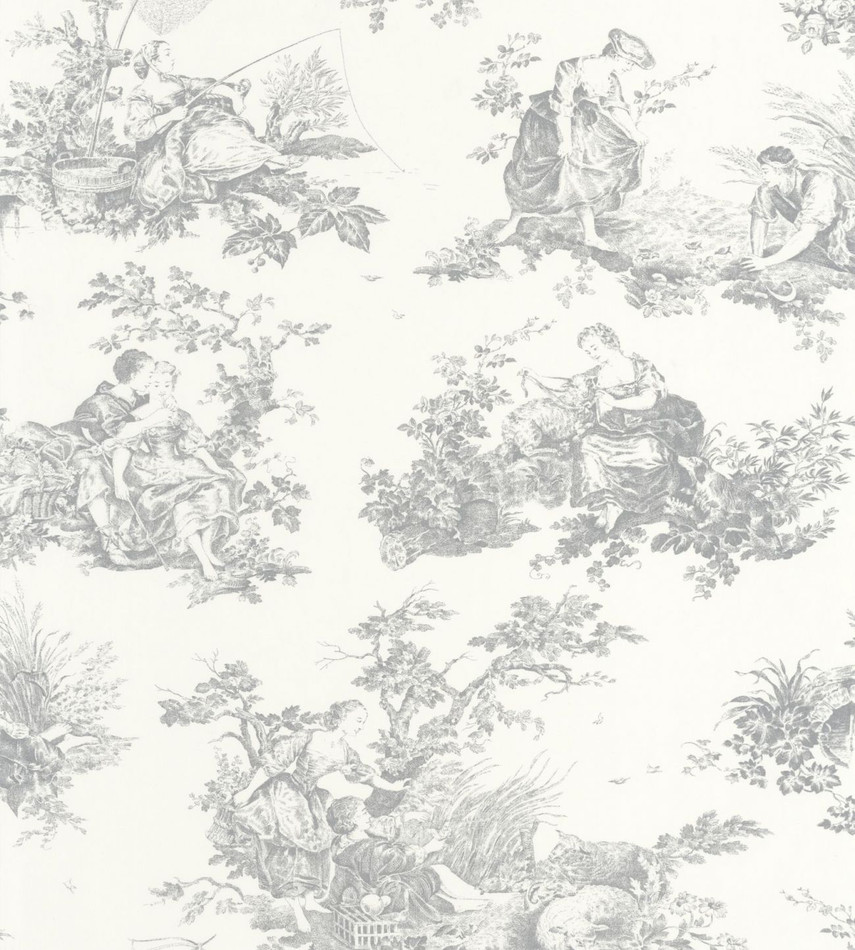 LBTJ87919103 Scene D'Ete Les Belles Toiles De Jouy Wallpaper by Casadeco