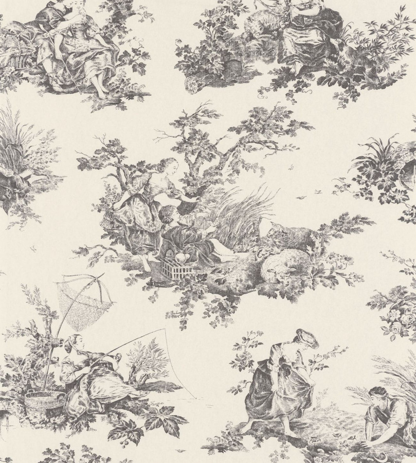 LBTJ87919612 Scene D'Ete Les Belles Toiles De Jouy Wallpaper by Casadeco