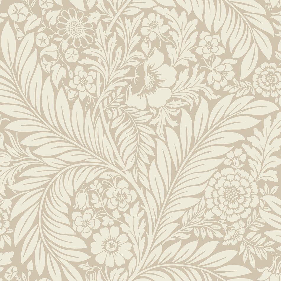 722 Florence Floral Leaf Natural Wallpaper by Belgravia