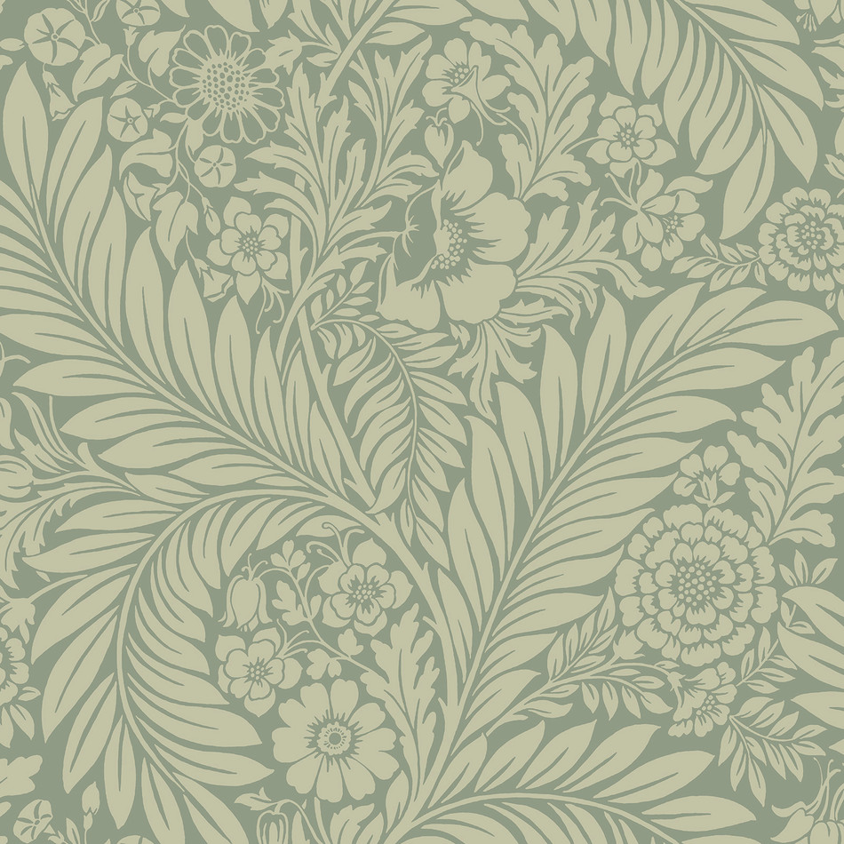 720 Florence Floral Leaf Green Wallpaper by Belgravia