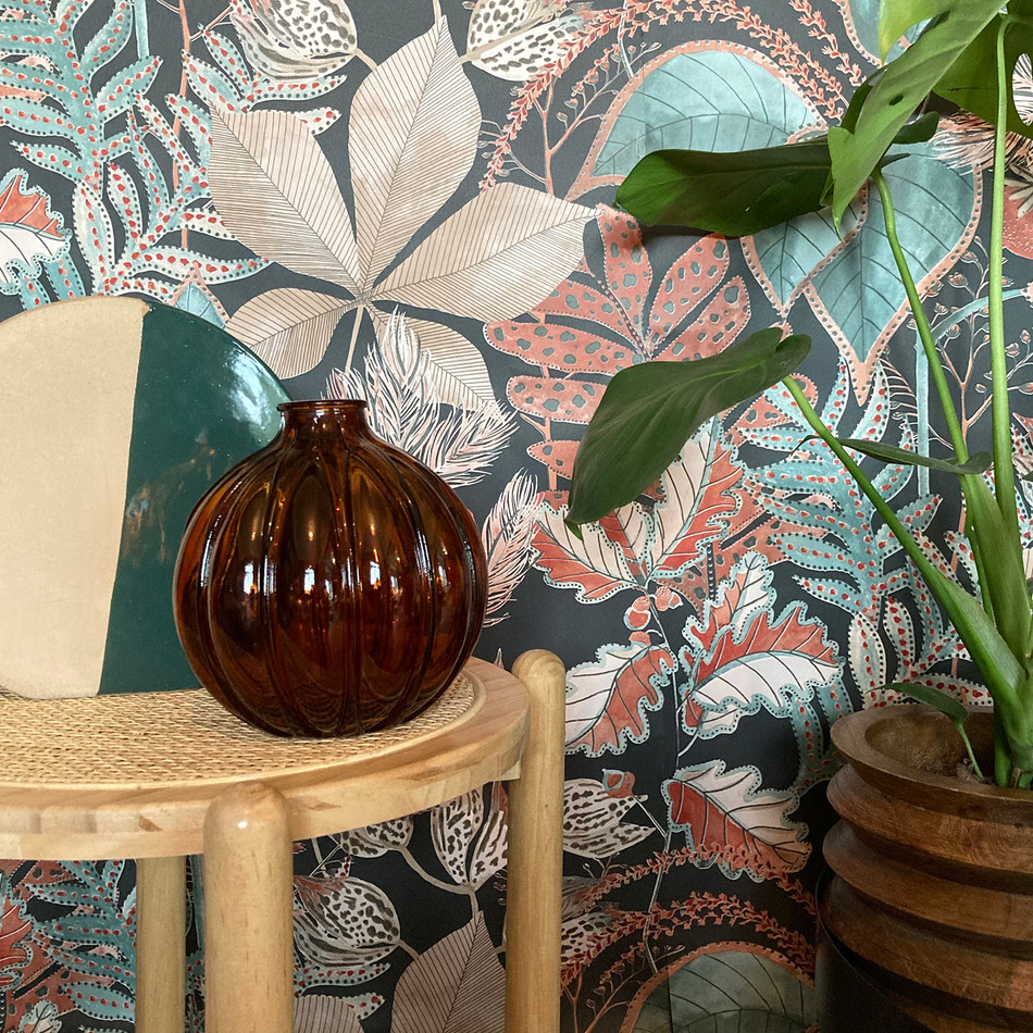 3780 Eden Leaf Charcoal Wallpaper by Belgravia