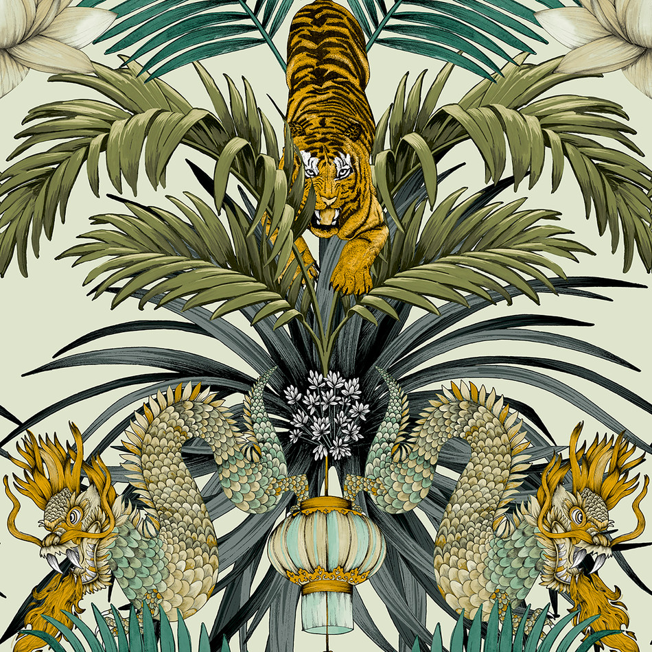 3912 Wilson Oriental Tiger Cream Wallpaper by Belgravia