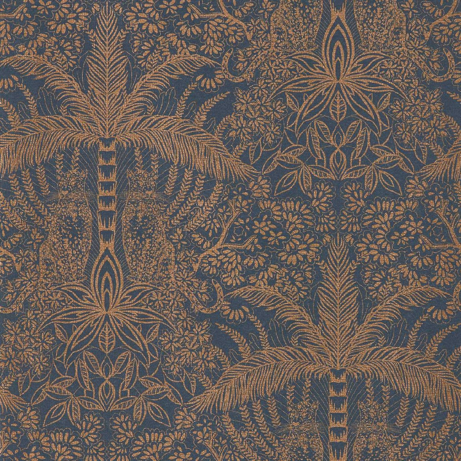 W0141/02 Leopardo Exotica 2 Copper/Midnight Wallpaper by Clarke & Clarke