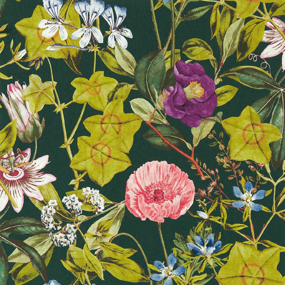 W0143/02 Passiflora Exotica 2 Emerald Wallpaper by Clarke & Clarke