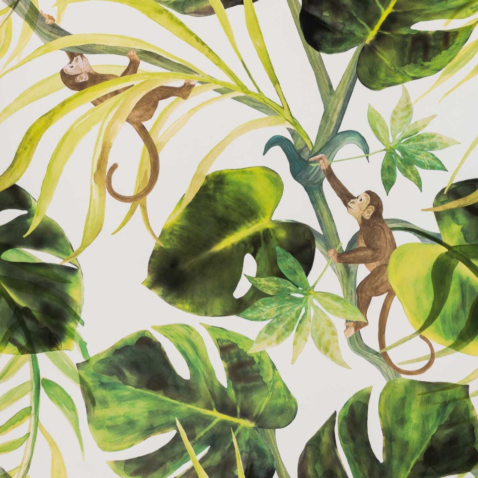 W0083/04 Monkey Business Exotica 2 Natural Wallpaper by Clarke & Clarke