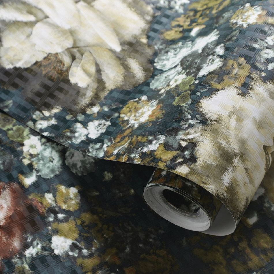 W0148/03 Camile Fusion Teal/Spice Wallpaper by Clarke & Clarke W0148/03 Camile Fusion Teal/Spice Wallpaper by Clarke & Clarke