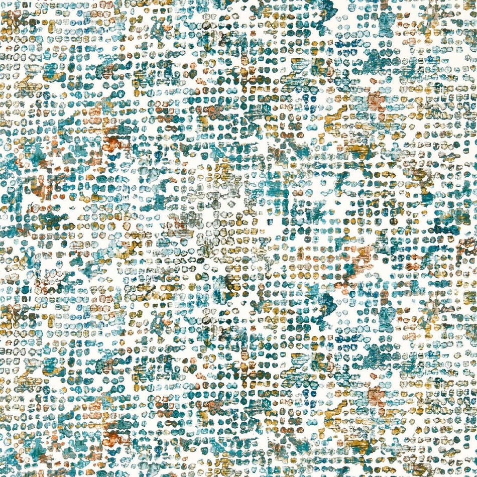 W0154/04 Scintilla Fusion Teal/Spice Wallpaper by Clarke & Clarke