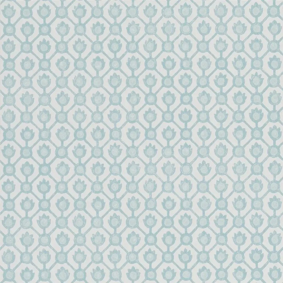 PDG1150/07 Jaal Porcelaine De Chine Eau de Nil Wallpaper by Designers Guild