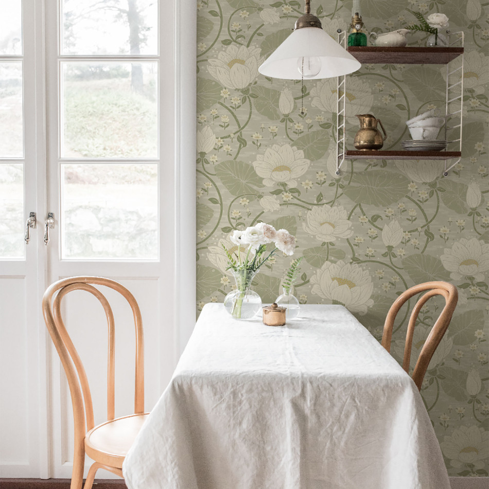 S83124 Eva Sommarang Greige Wallpaper By Galerie