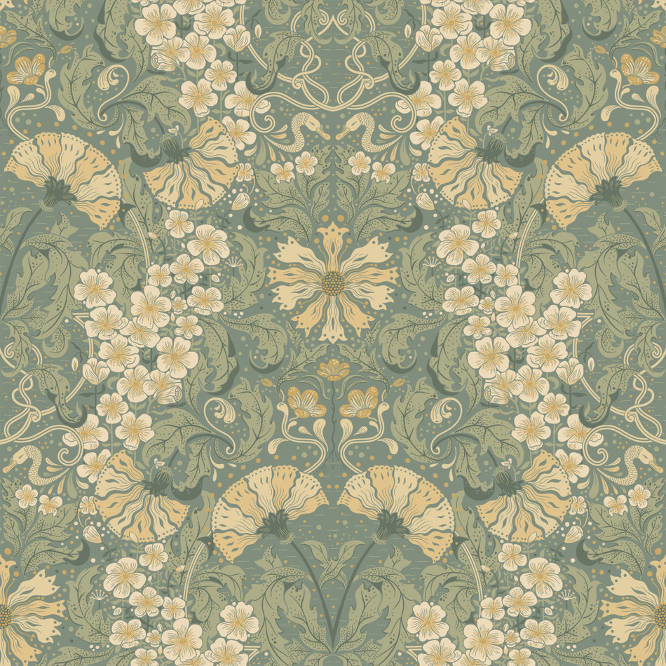 S83113 Öjvind Sommarang Green Wallpaper By Galerie