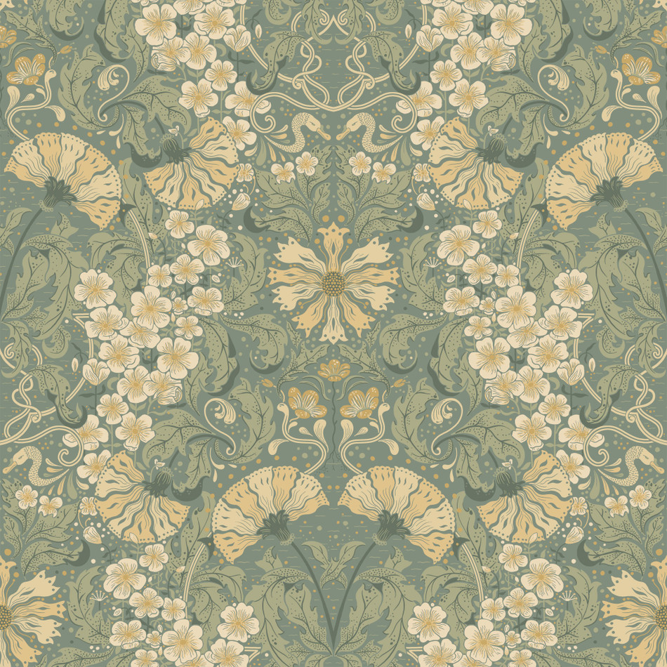 S83113 Öjvind Sommarang Green Wallpaper By Galerie