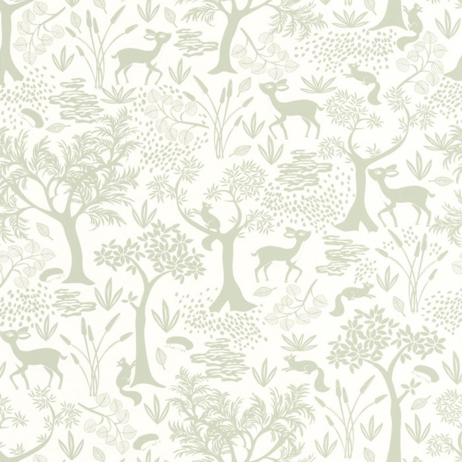 88267763 Poetic Forest Once Upon A Time Vert Amande Wallpaper by Casadeco