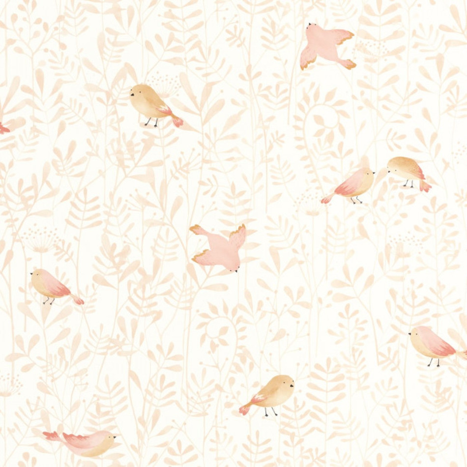 88314120 Flying Bird Once Upon A Time Rose Nude Wallpaper by Casadeco