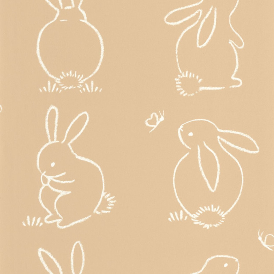 88381887 Funny Bunny Once Upon A Time Beige Camel Wallpaper by Casadeco
