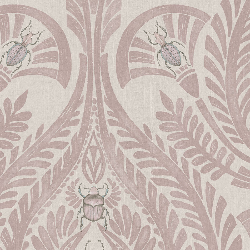 BMHD002/11B The Great Damask Heart Deco Dusky Pink Wallpaper by Brand McKenzie