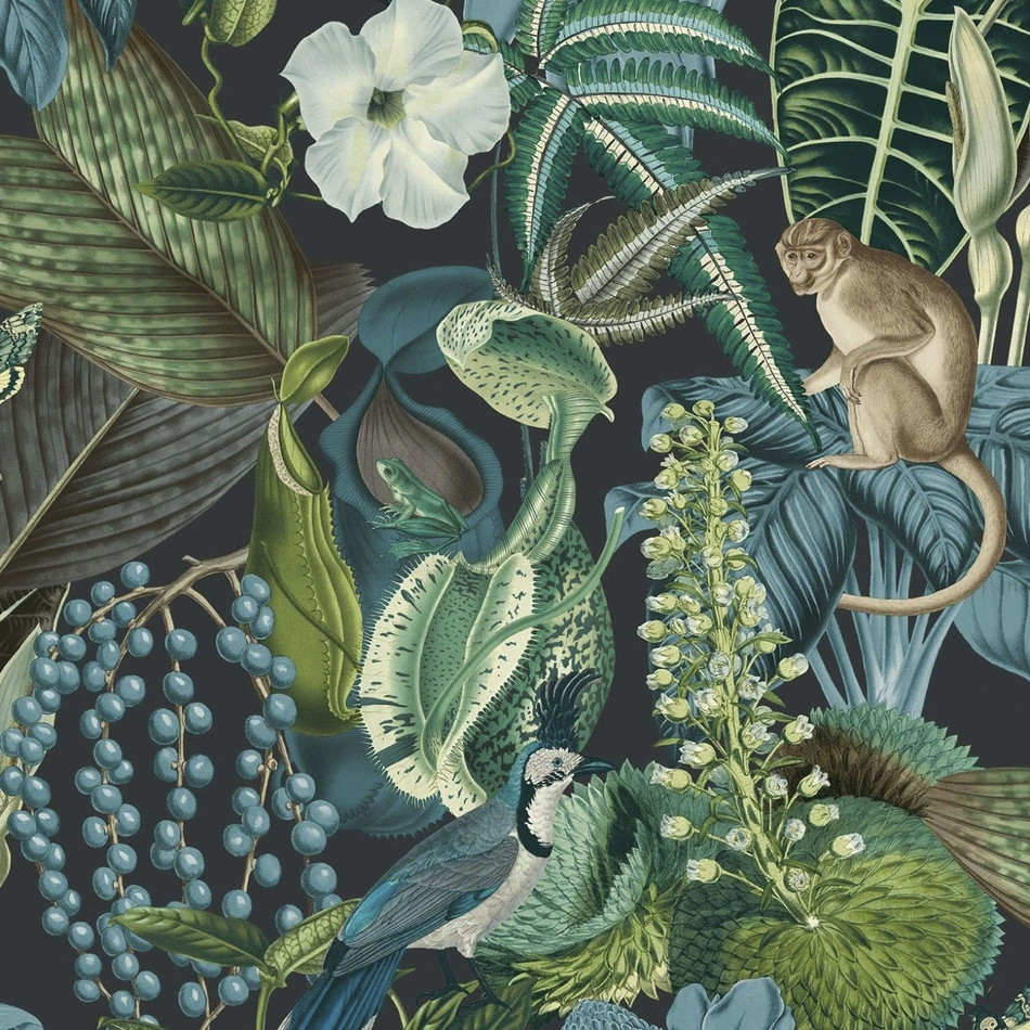 JF2202 Jungle Fever Amazon Blue and Green Wallpaper by Grandeco Life