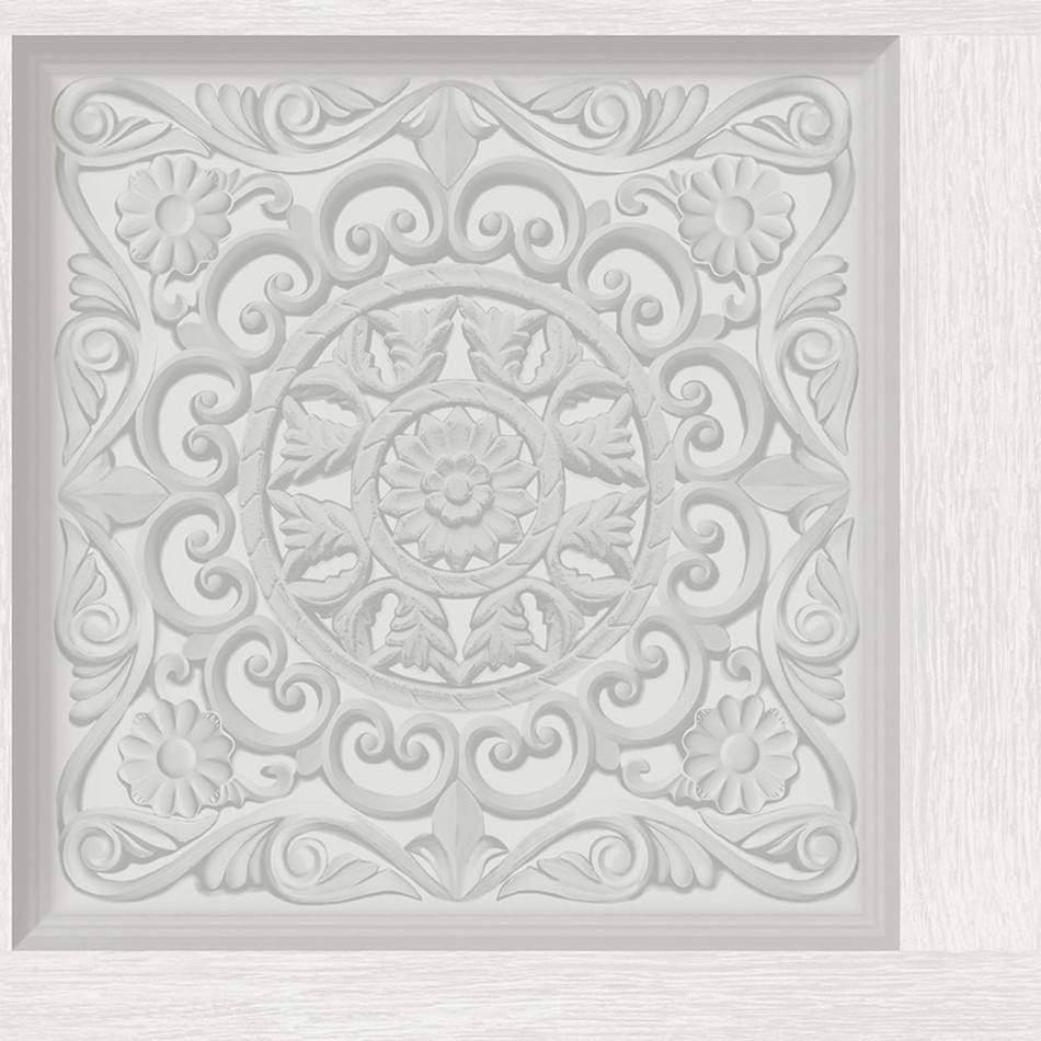 13380 Ornate Panel Dove Wallpaper by Holden Decor