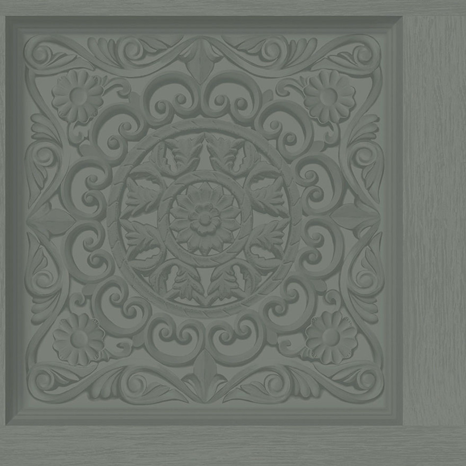 13381 Ornate Panel Soft Teal Wallpaper by Holden Decor