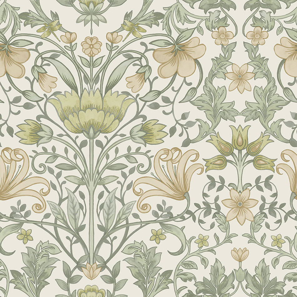 13392 Vintage Floral Cream and Ochre Wallpaper by Holden Decor