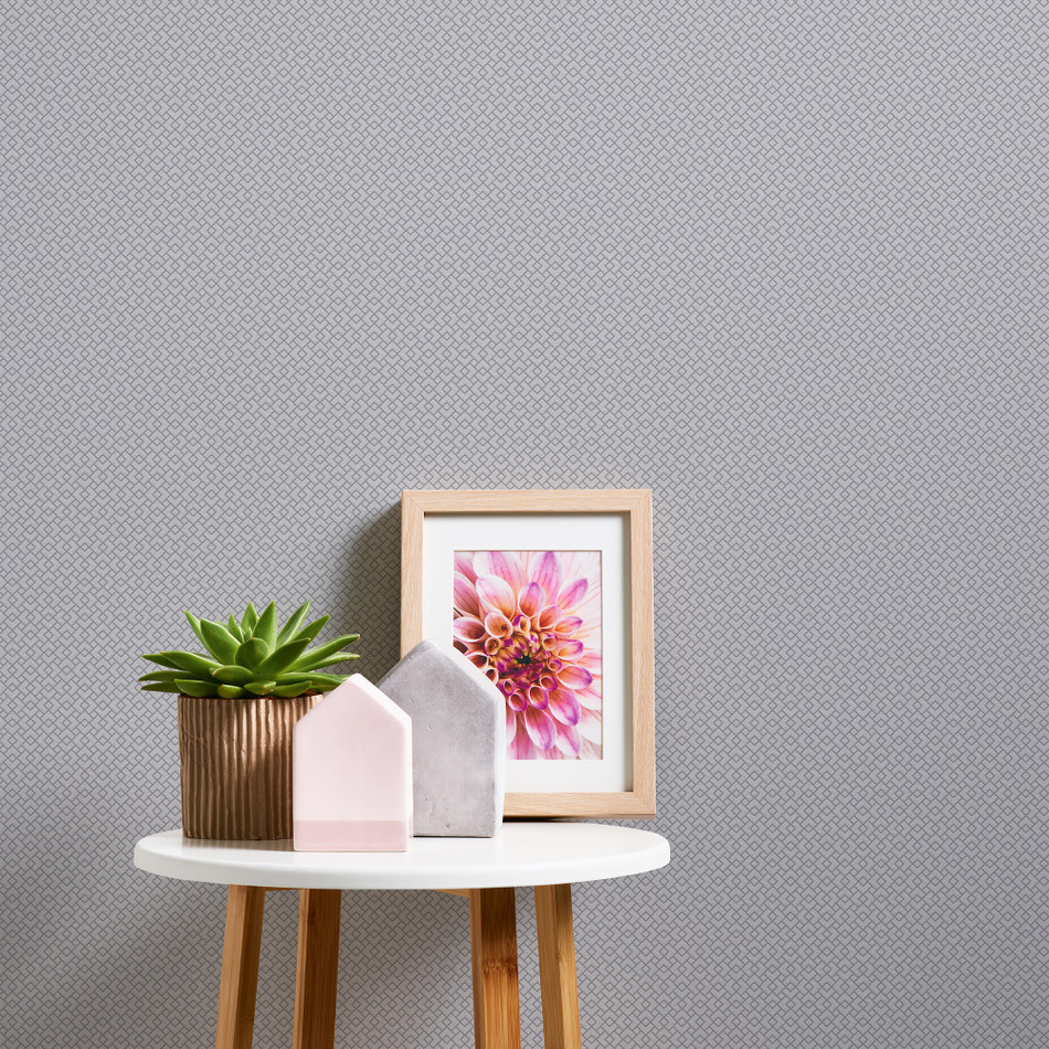 HO20005 Geo Maze Motif Home Grey Wallpaper By Galerie