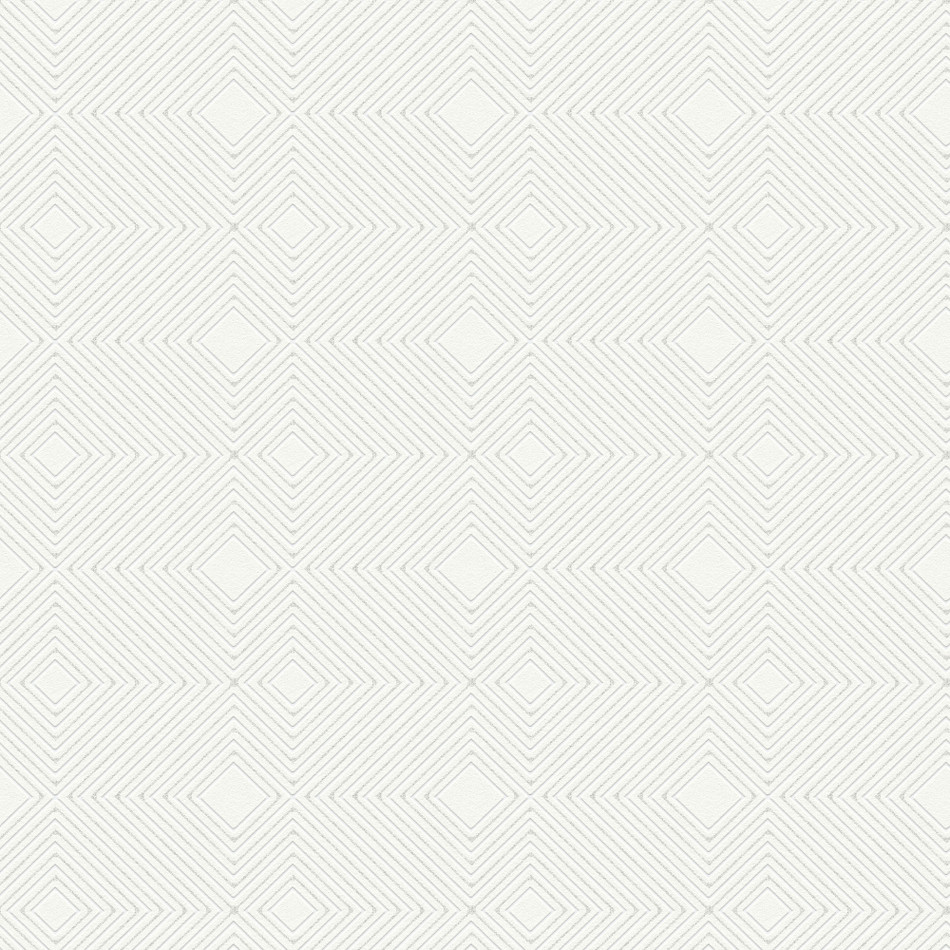 HO20014 Geo Diamond Motif Home White Wallpaper