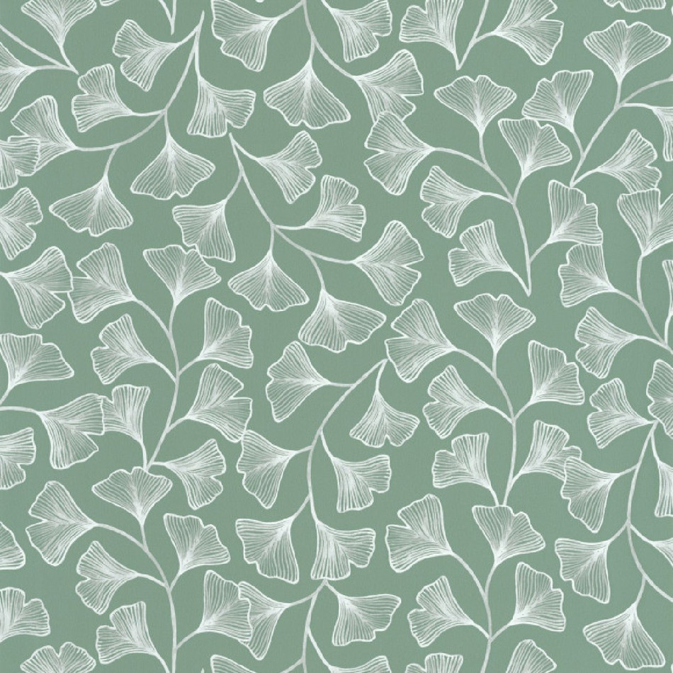 103917493 Osaka Green & Co Vert de Gris Wallpaper By Caselio