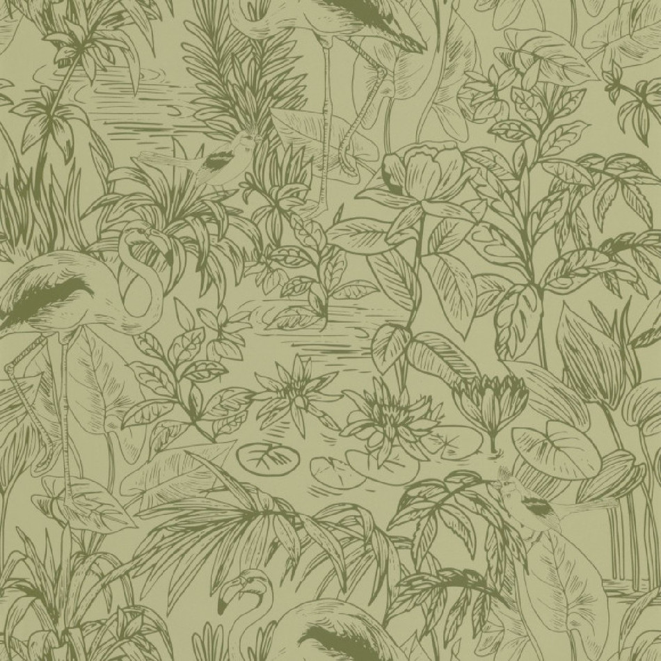 103937701 Le Cap Green & Co Vert Kaki Wallpaper By Caselio