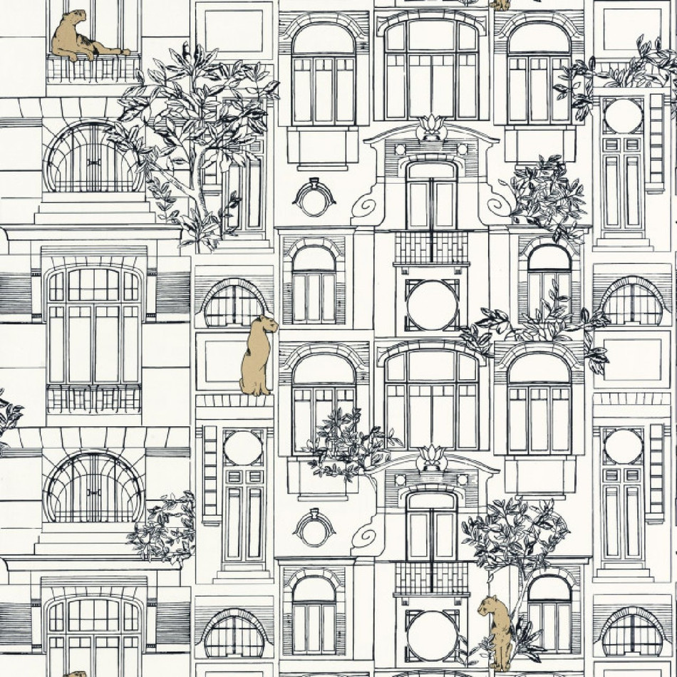 103780973 James Golden Age Noir Blanc Or Wallpaper By Caselio