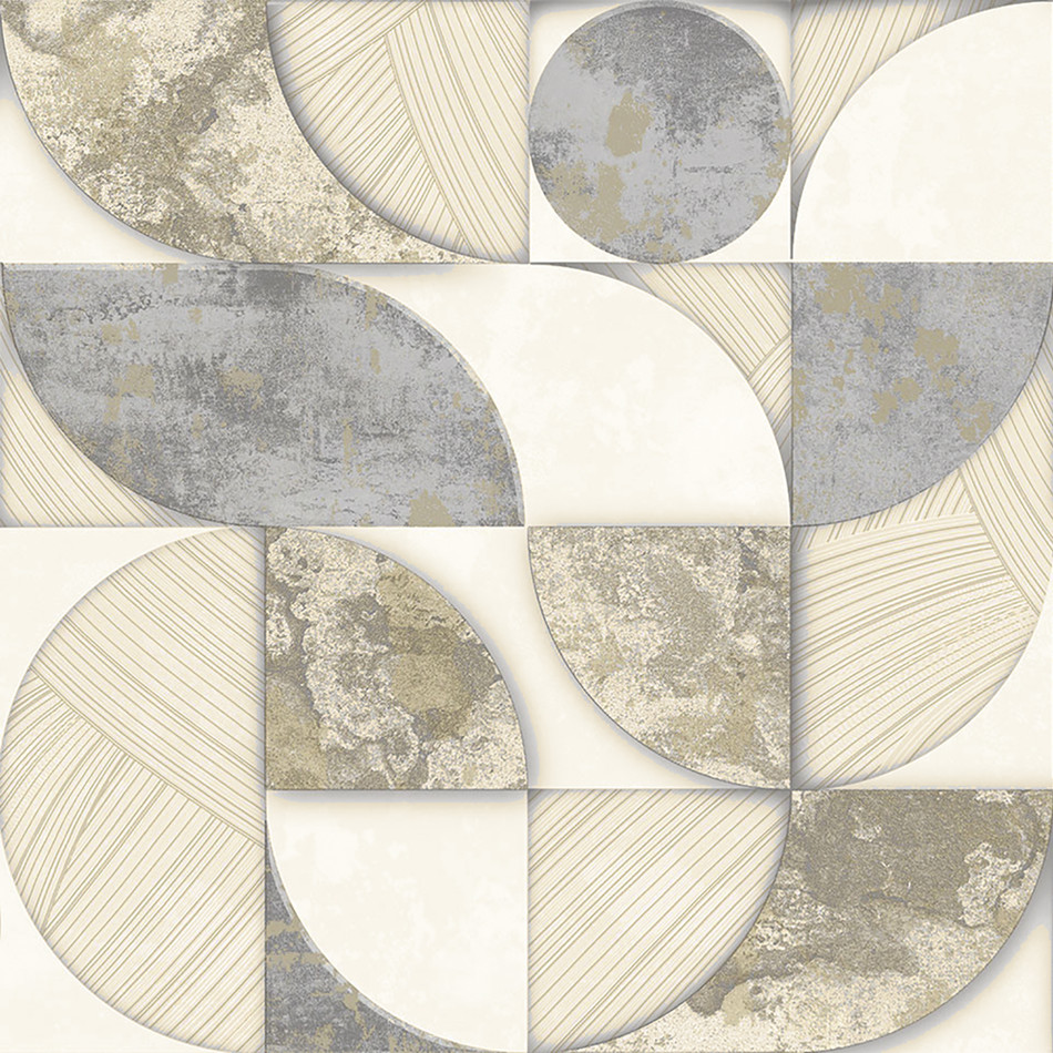 49311 Geometrico Stratum Cream Wallpaper By Galerie