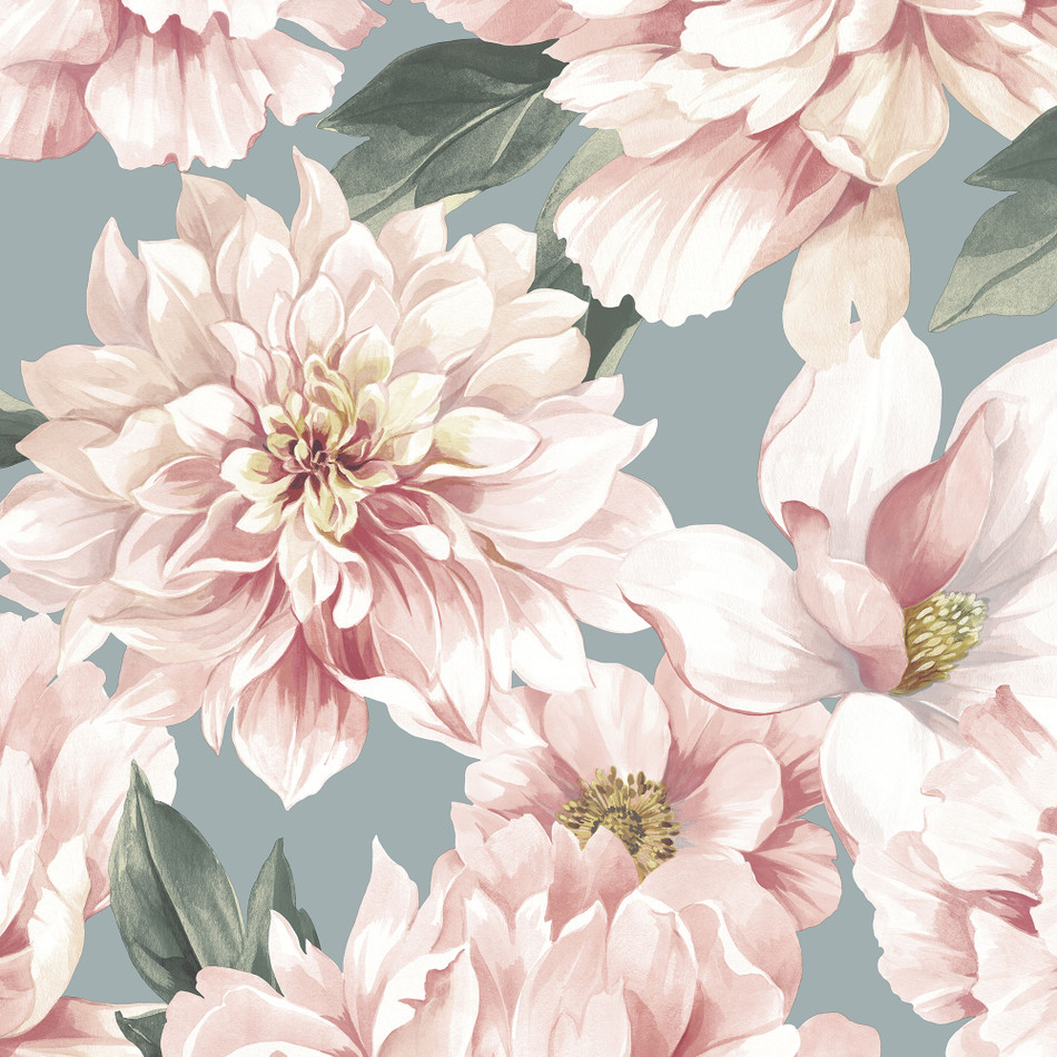 283753 Large Floral Dimension Celadon Wallpaper By Elegant Homes The Design Library