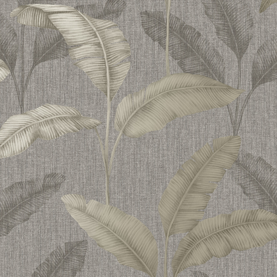 283487 Amara Palm Mirage Pewter and Gold Wallpaper By Elegant Homes The Design Library