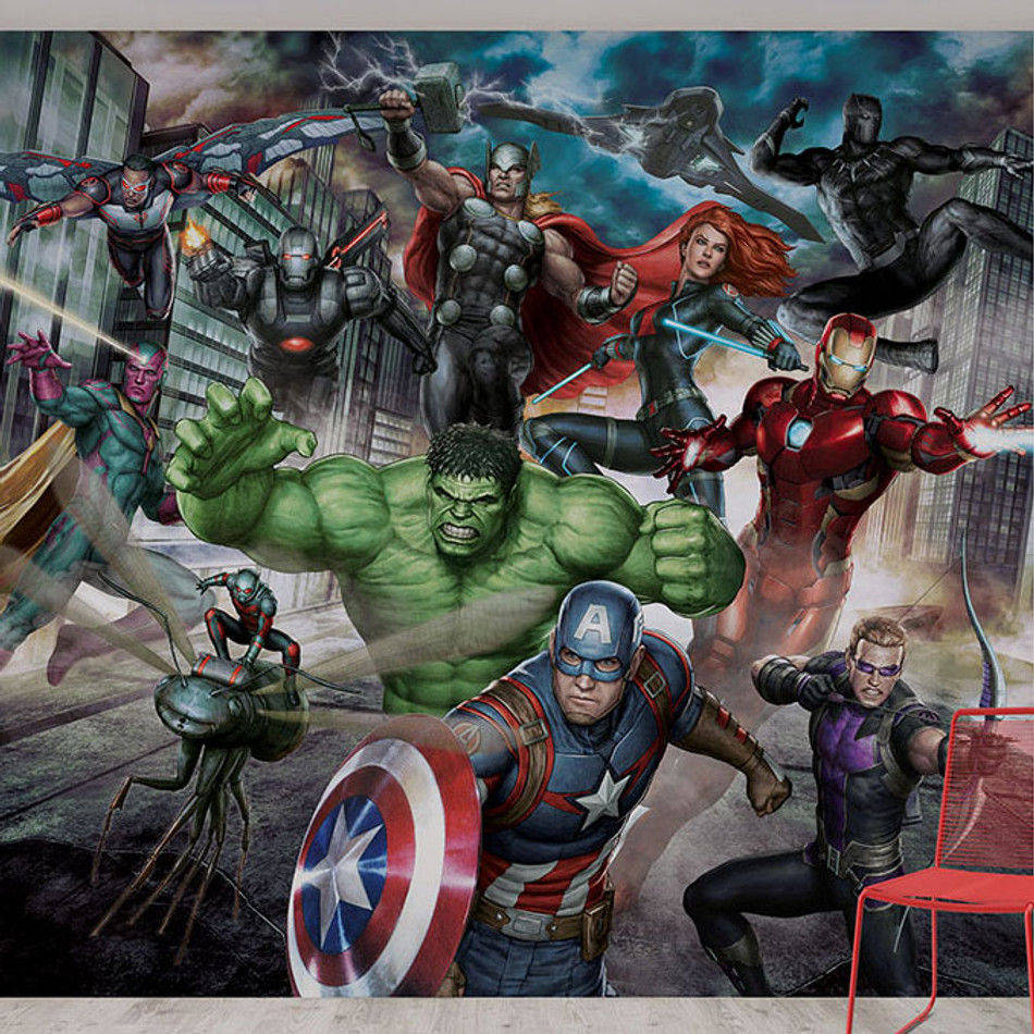111391 Marvel Avengers Assemble Kids Mural Wallpaper by Graham & Brown